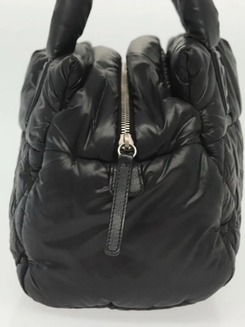 CHANEL Cococoon Hand Bag Nylon Black Silver CC Auth BA5555 - Picture 4 of 15